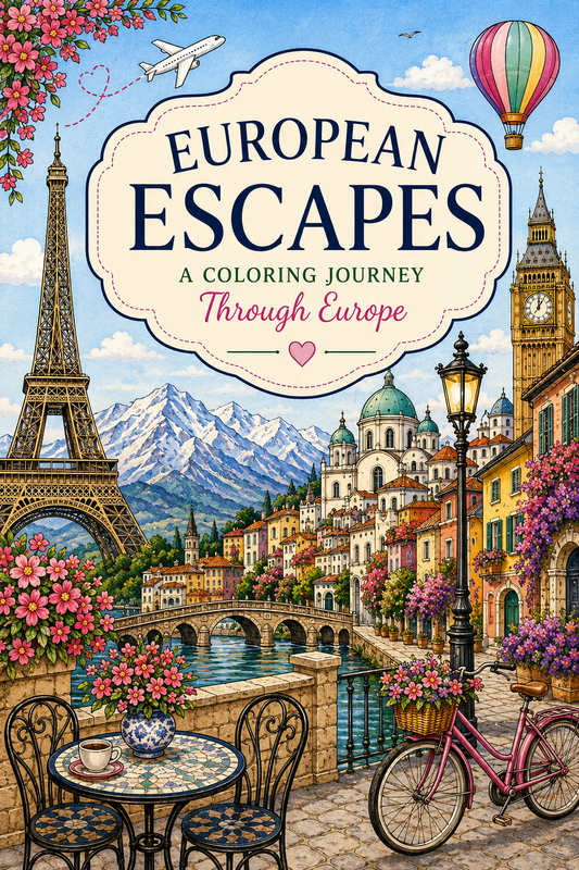 European Escapes - A Coloring Journey Through Europe